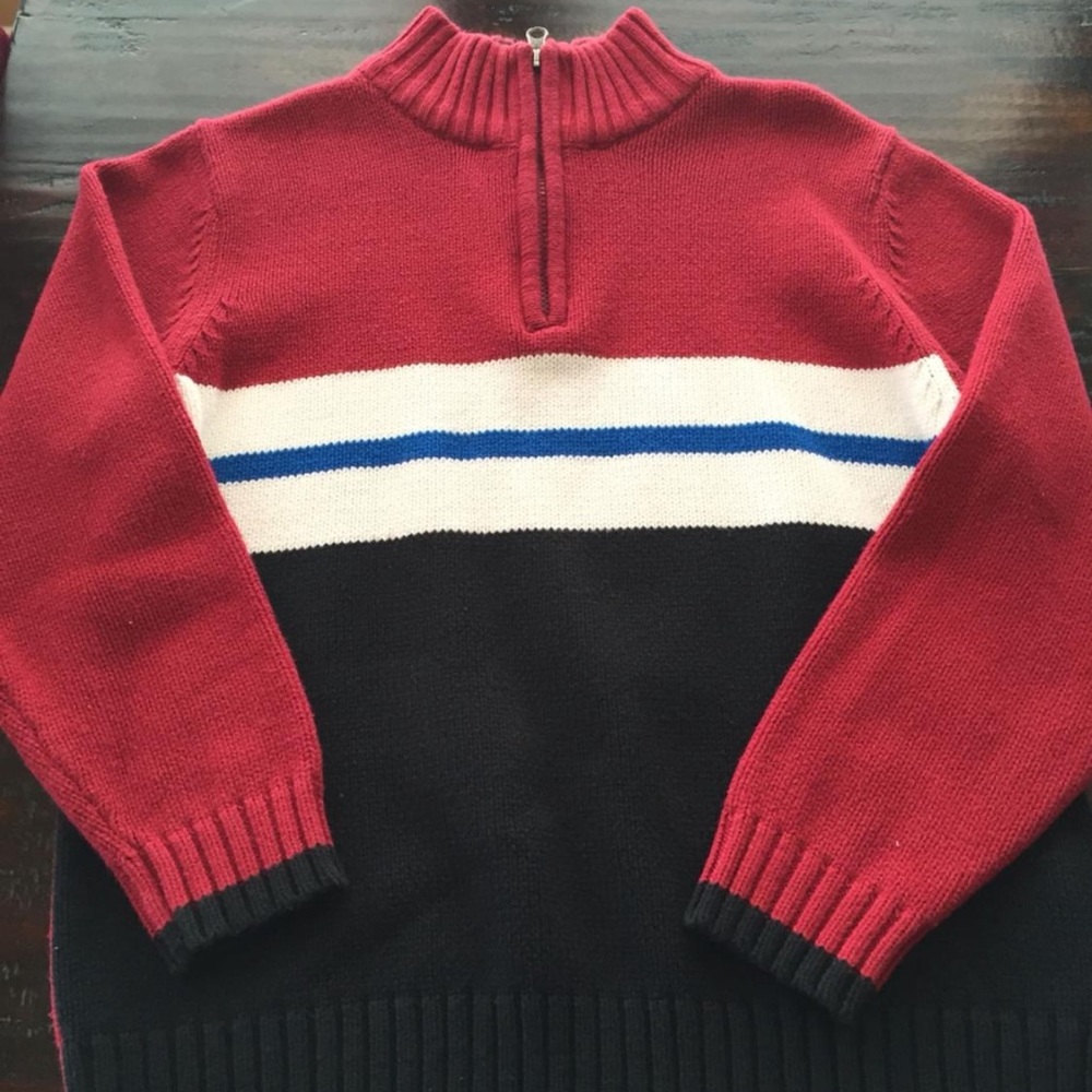 NWOT Boys Children’s Place Black, Red & White Sweater size 7/8